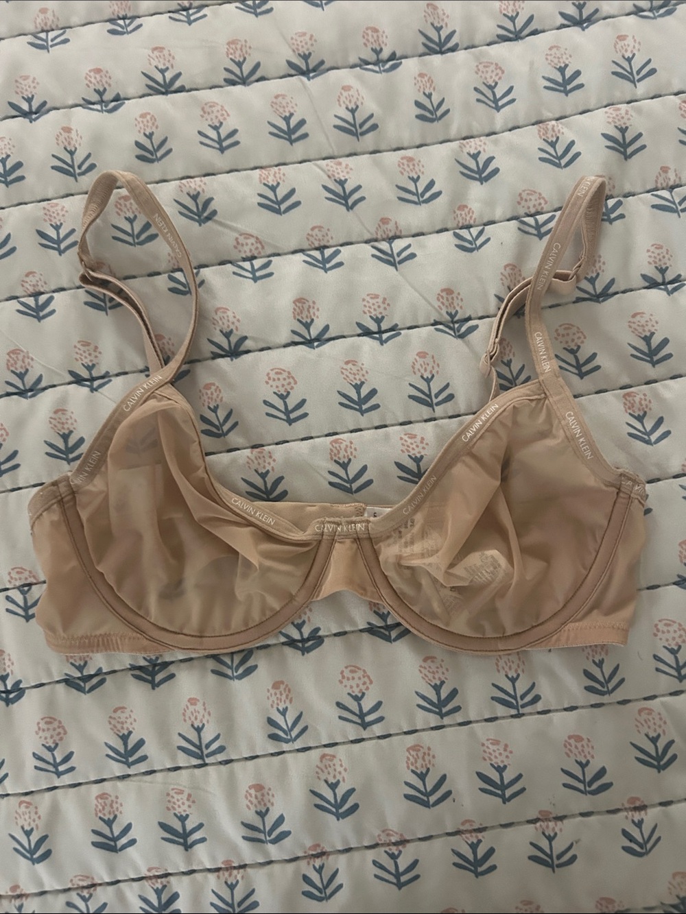 Calvin Klein Nude Sheer Underwire Bra